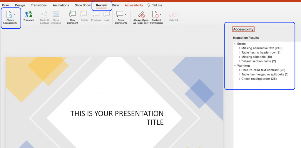 powerpoint presentations for visually impaired